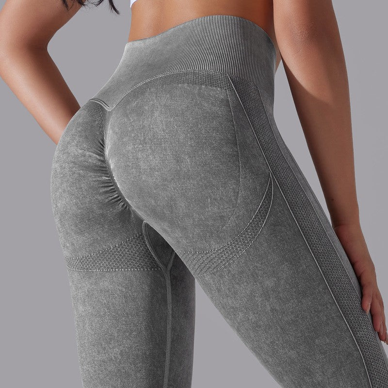 Cheky - Knitted Seamless Yoga Pants Running Sports Fitness High Waist Butt Lifting Leggings Womens Clothing