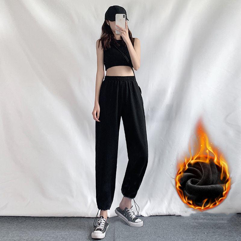 Cheky - Gray Casual Pants Female Student Autumn And Winter