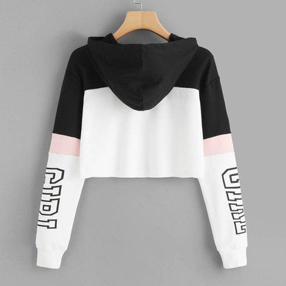 Cheky - Harajuku Hoodies Sweatshirt Women Streetwear Letter Crop Top Hoodie