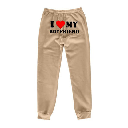 Cheky - I Love MY BOYFRIEND Printed Trousers Casual Sweatpants Men And Women Sports Pants