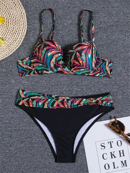 Cheky - Bikini 2023 New Swimsuit Women Swimwear Push Up Sexy Floral Print Bathing Suit Bikinis Set Brazilian Beach Female Wear Biqiuni