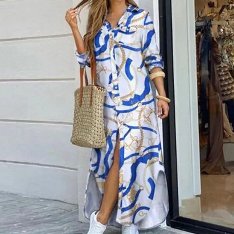 Cheky - Long Sleeve Boho Maxi Dress - Casual Spring/Autumn Fashion