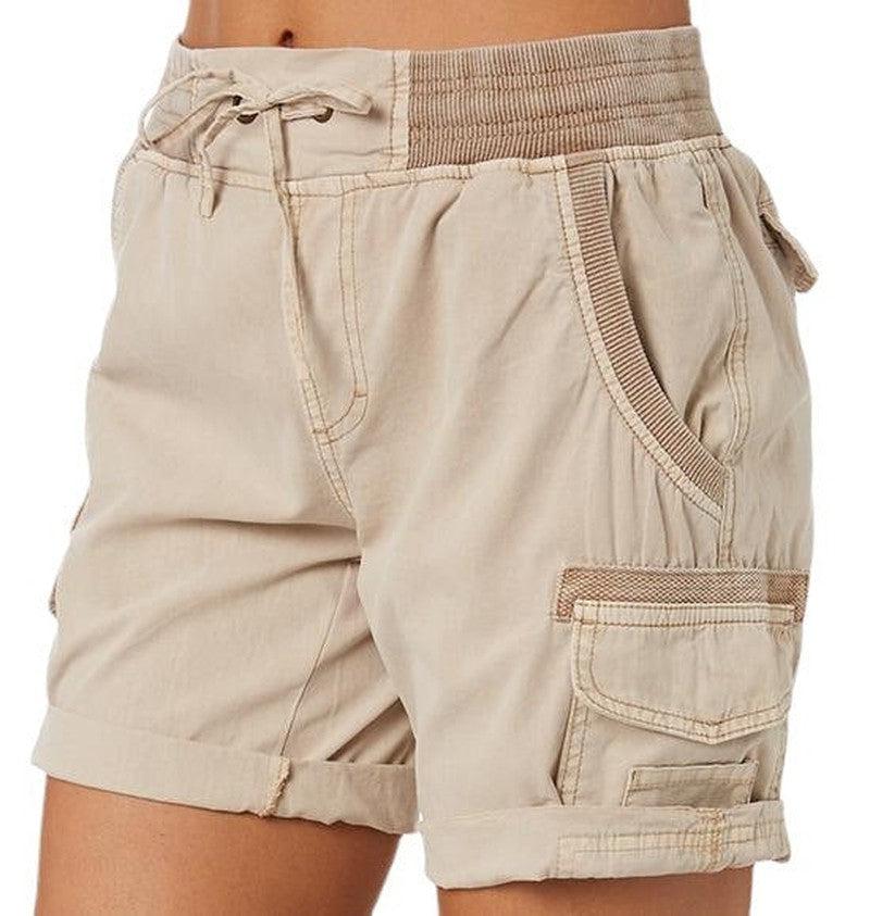 Cheky - Women's Casual High Waist Cargo Shorts