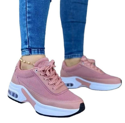 Cheky - Sports Shoes Women SneakersThick Sole Mesh Breathable Casual Lace-Up Shoes