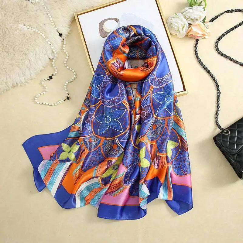 Cheky - All-in-one Sunscreen Shawl Travel Silk Scarf Women's Beach Towel