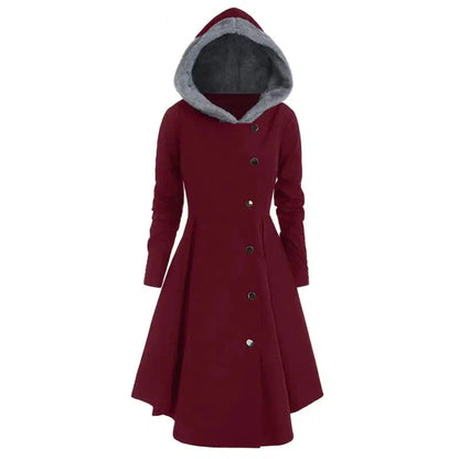 Cheky - Bombshell Christmas Trench Women's Long Hooded Coat Woman