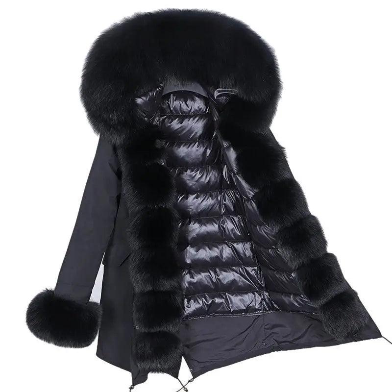 Cheky - Coat Fur With Detachable Inner Liner Placket