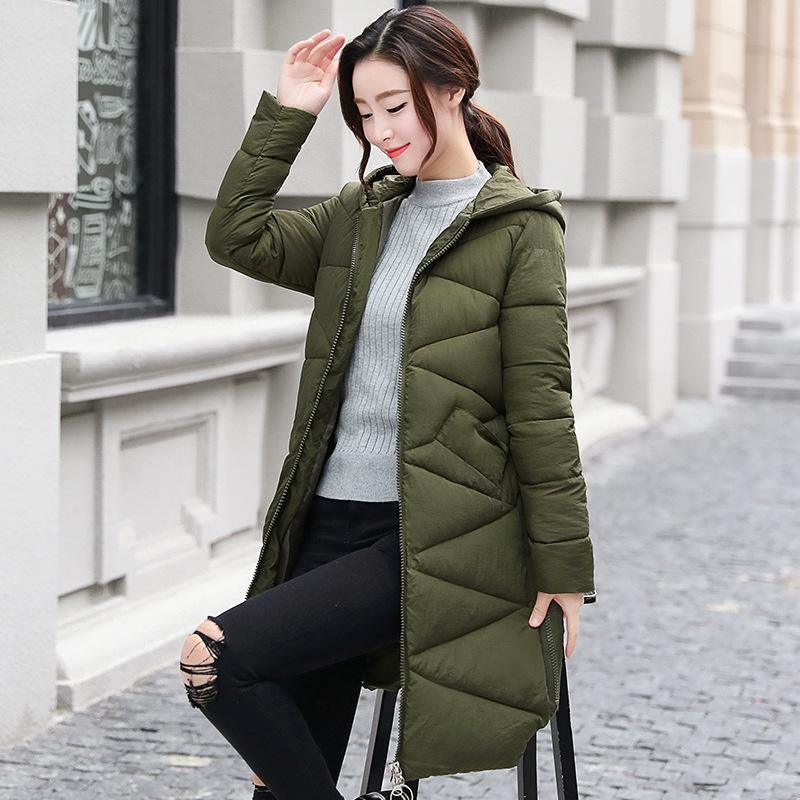 Cheky - Down Padded Jacket Plus Size Thickening Slim Mid-length