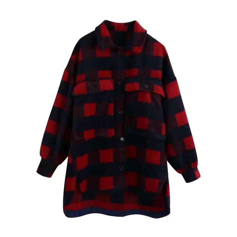 Cheky - European And American Style Loose Woolen Shirt Jacket