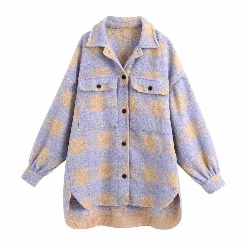 Cheky - European And American Style Loose Woolen Shirt Jacket