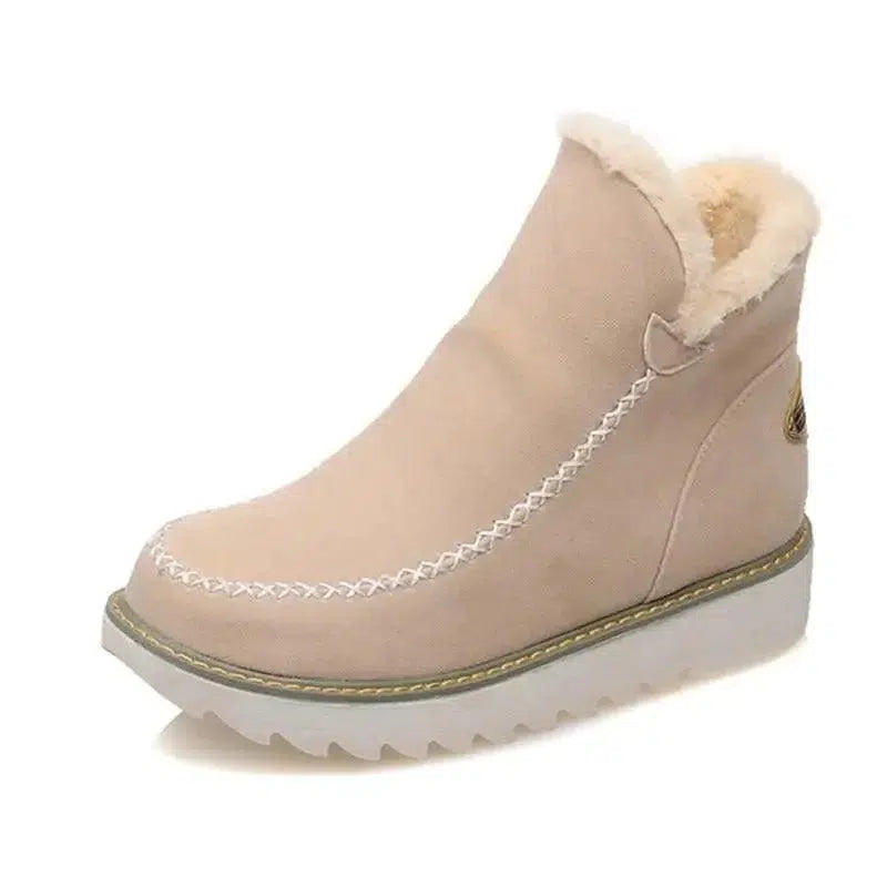 Cheky - Flats Shoes Women Winter Snow Boots Warm Plush Ankle Booots