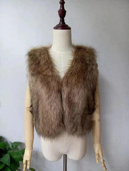 Cheky - Keep Warm In Autumn And WinterFaux Vest Short Fur Coat