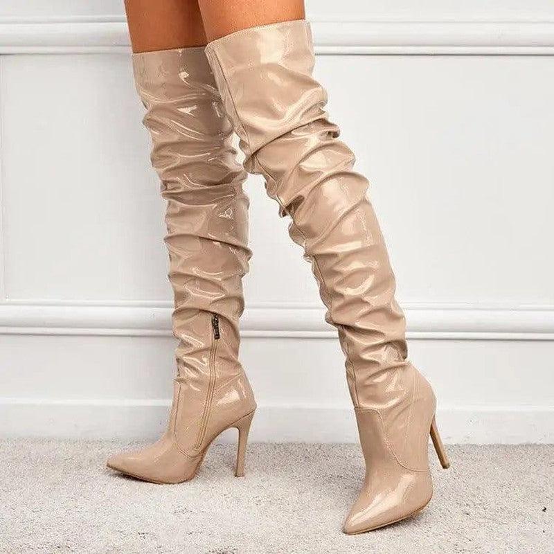 Cheky - Knee High Long Boots Women Fashion Super High Heel Party