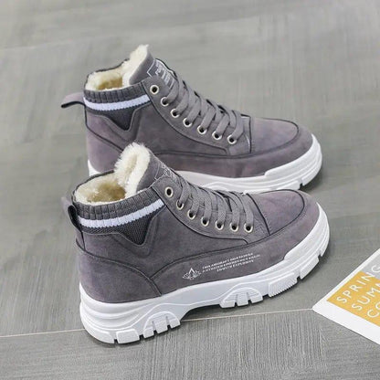 Cheky - Ladies Casual Shoes Lace-up Fashion Sneakers Platform Snow Boots Winter Women Boots Warm Plush Women's Shoes