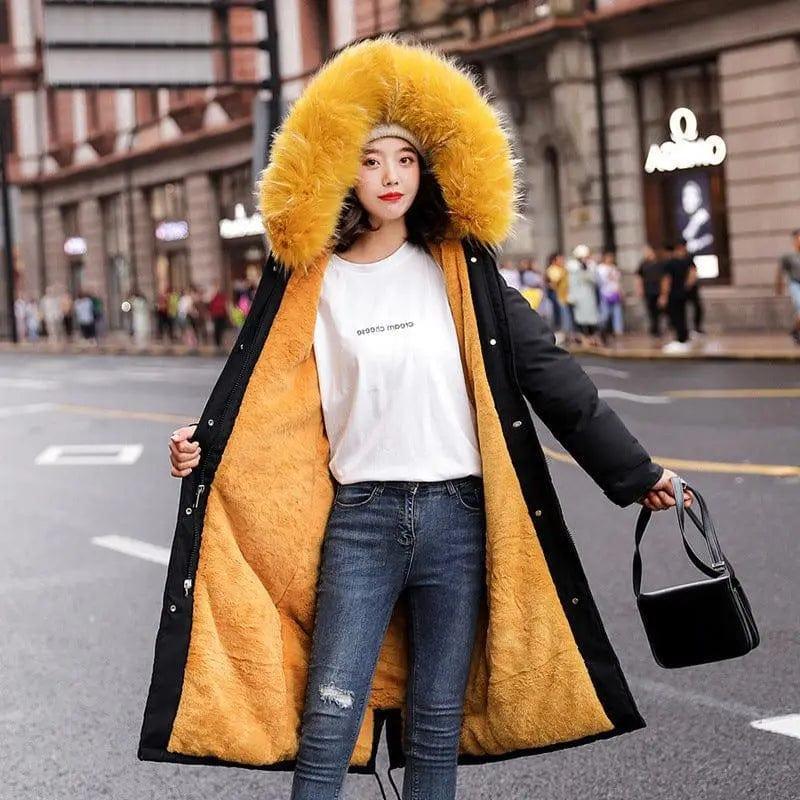 Cheky - Large fur collar down padded jacket