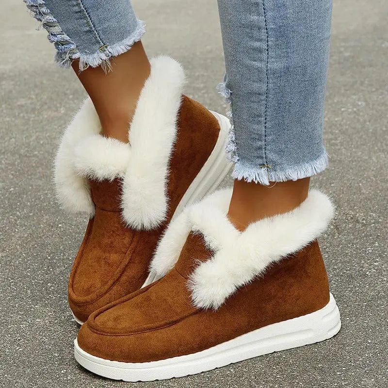 Cheky - Snow Boots Warm Winter Shoes Plush Fur Ankle Boots Women