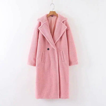 Cheky - Mid-length lamb fur coat trench coat