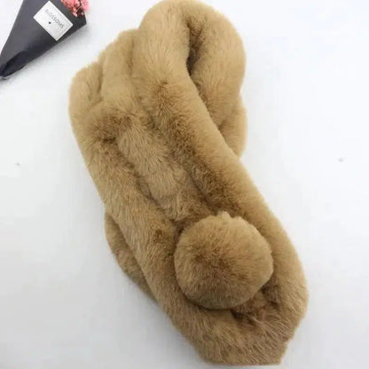 Cheky - Rabbit Fur Scarf Female Winter Korean