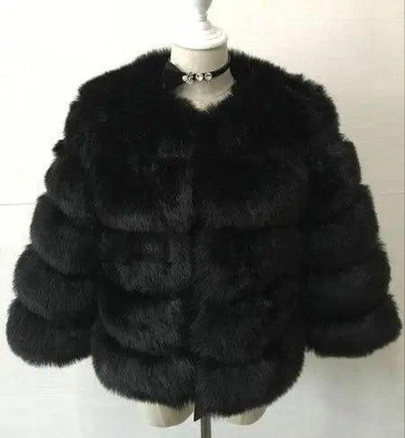 Cheky - S-3XL Mink Coats Women Winter New Fashion FAUX Fur Coat