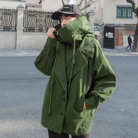 Cheky - Stand-up army cloth WWII hooded jacket