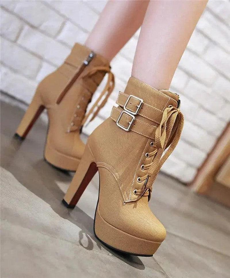 Cheky - Ultra-heeled chunky heel women boots