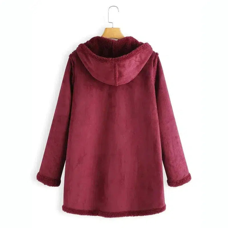 Cheky - Winter Pocket Warm Plush Hooded Coat