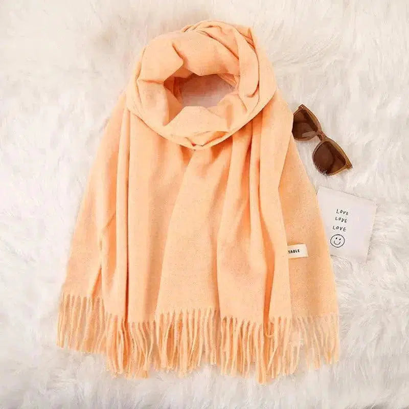 Cheky - Women's Fashionable All-match Cashmere Tassel Double-sided Scarf