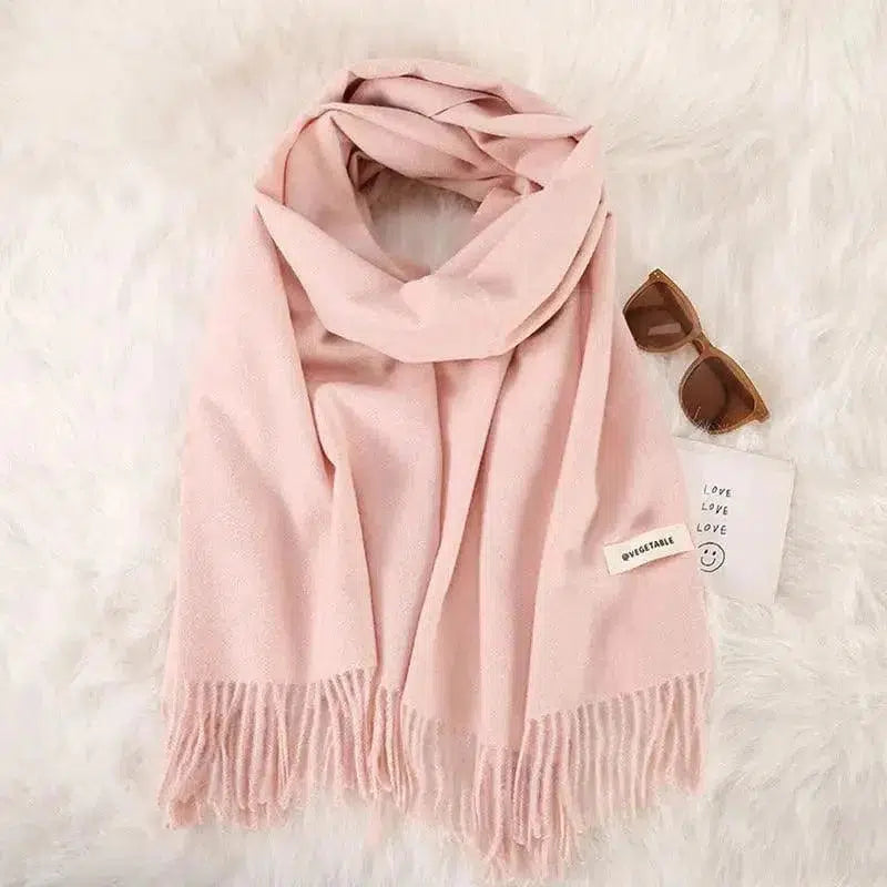 Cheky - Women's Fashionable All-match Cashmere Tassel Double-sided Scarf