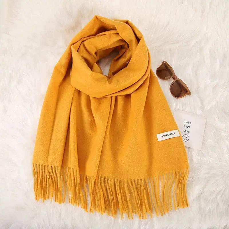 Cheky - Women's Fashionable All-match Cashmere Tassel Double-sided Scarf