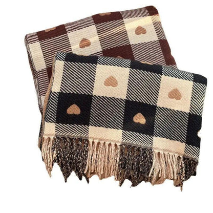 Cheky - Women's Love Thickened Checked Scarf