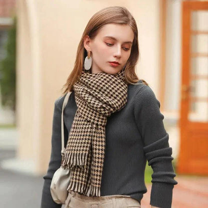 Cheky - Women's New Warm Thickened Diamond Check Printed Scarf