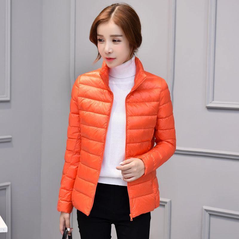 Cheky - Women's stand-up collar slim light down jacket